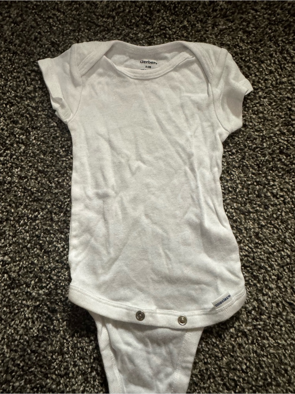 Gerber White Short-Sleeve Baby One-Piece Bodysuit